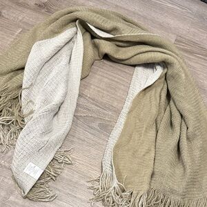 Beige and Cream Knit Scarf